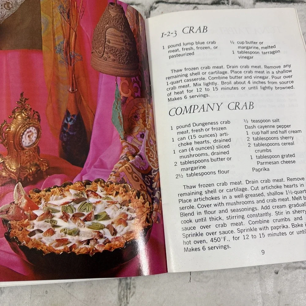 VTG 1976 Time for Seafood Cookbook NOAA Dept of Commerce Ad Ephemera